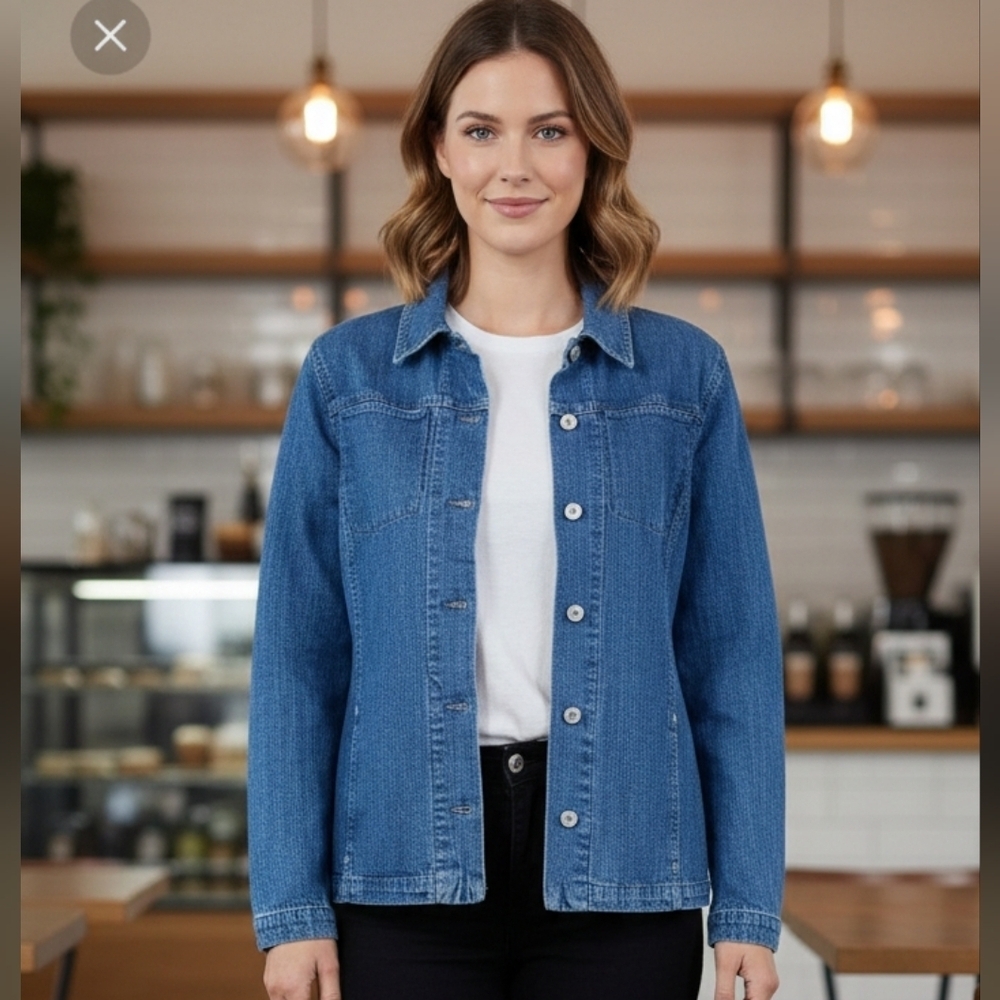 Chico's blue jean jacket size 0